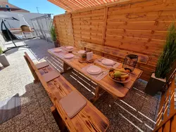 Bild zur gratis inserierten Ferienwohnung Wohnung mit Terrasse und Grill in Strandnähe.