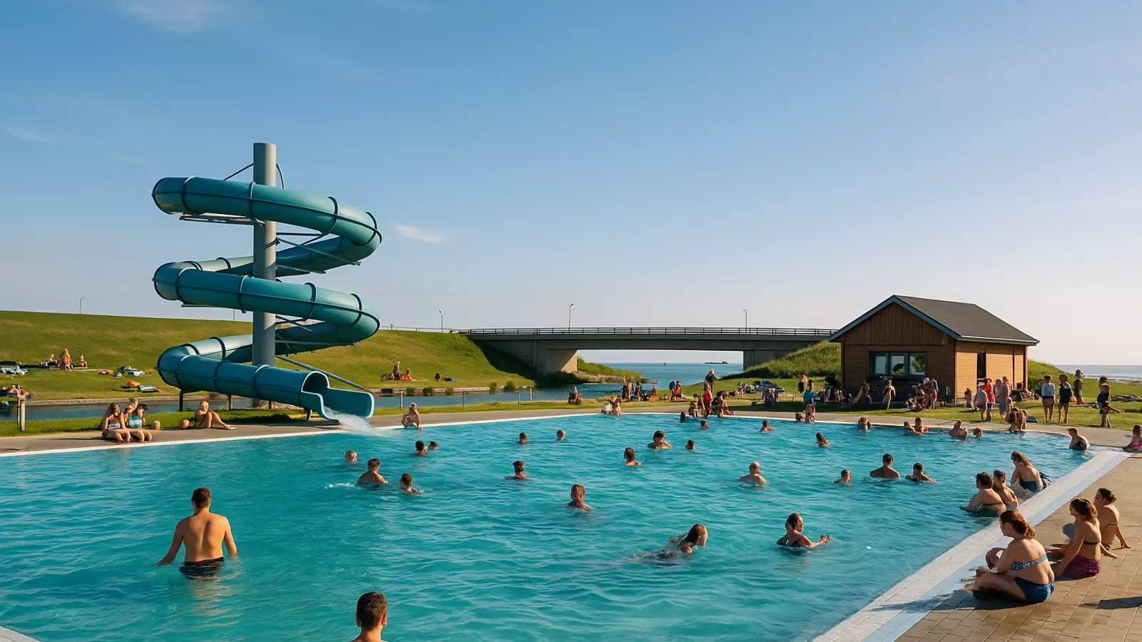 Grünstrand und Watt’n Bad in Dorum-Neufeld – Außenbecken vor Deich und Wattenmeer