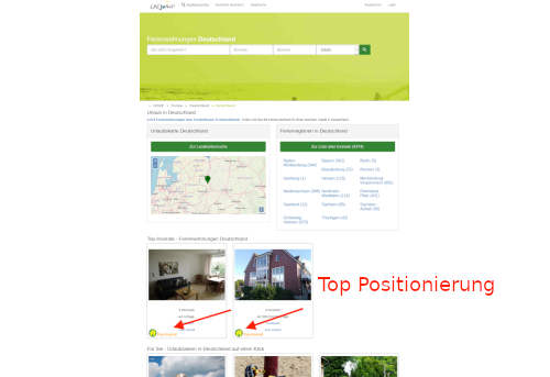 Bild mit Top-Inserat auf der Region Landing Page am PC